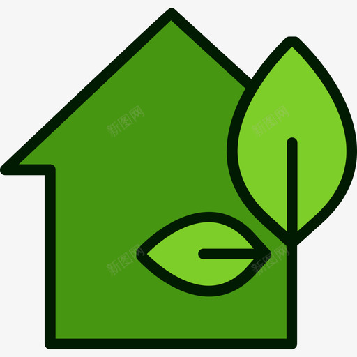 家绿色能源4线性颜色图标svg_新图网 https://ixintu.com 家 线性颜色 绿色能源4