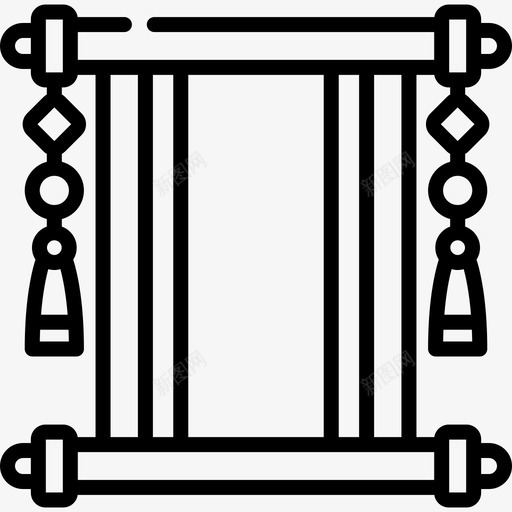 卷轴中国新年11直线图标svg_新图网 https://ixintu.com 中国新年11 卷轴 直线