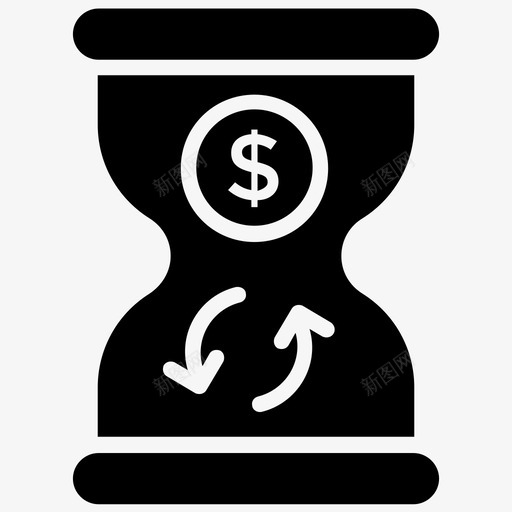 时间就是金钱沙漏时间效率图标svg_新图网 https://ixintu.com 工作时间 成长黑客字形图标 时间就是金钱 时间投资 时间效率 时间节省 沙漏