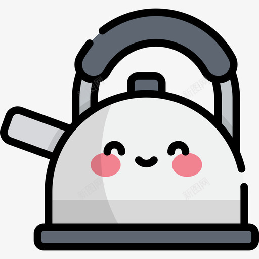 茶壶厨具3件线颜色图标svg_新图网 https://ixintu.com 厨具3件 线颜色 茶壶