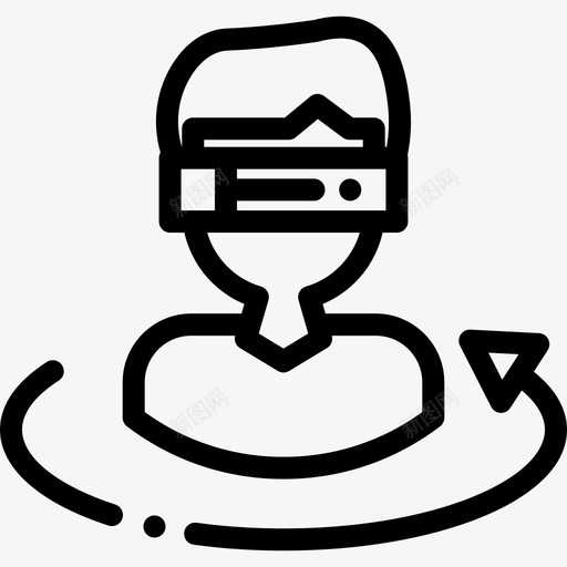 360度虚拟现实35线性图标svg_新图网 https://ixintu.com 360度 线性 虚拟现实35
