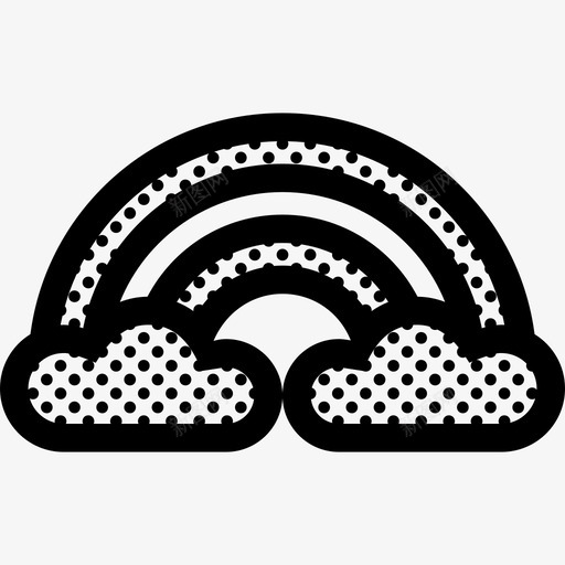 彩虹和云雨后云图标svg_新图网 https://ixintu.com 云 五彩缤纷 天空 彩虹和云 点点滴滴 雨后