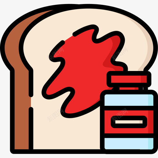 面包食物84线性颜色图标svg_新图网 https://ixintu.com 线性颜色 面包 食物84