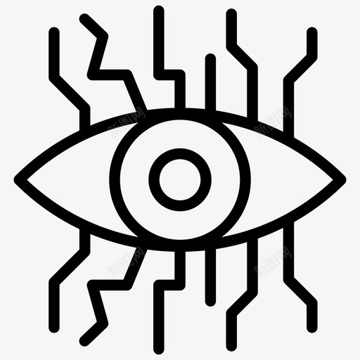 机械眼网络眼网络监控图标svg_新图网 https://ixintu.com 控制论 机器人工程线图标 机械眼 网络安全 网络监控 网络眼