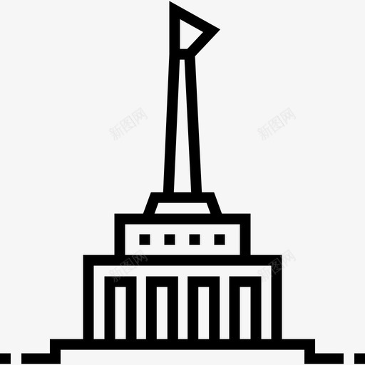 布拉迪斯拉发斯拉文纪念馆地标19线性图标svg_新图网 https://ixintu.com 地标19 布拉迪斯拉发斯拉文纪念馆 线性