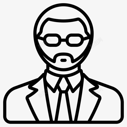 胡须男商务正式短发眼镜男图标svg_新图网 https://ixintu.com 人 办公室业务 男 眼镜 胡须男商务正式短发