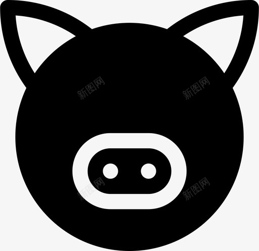 猪野猪家养图标svg_新图网 https://ixintu.com 动物填充 家养 牲畜 猪 野猪