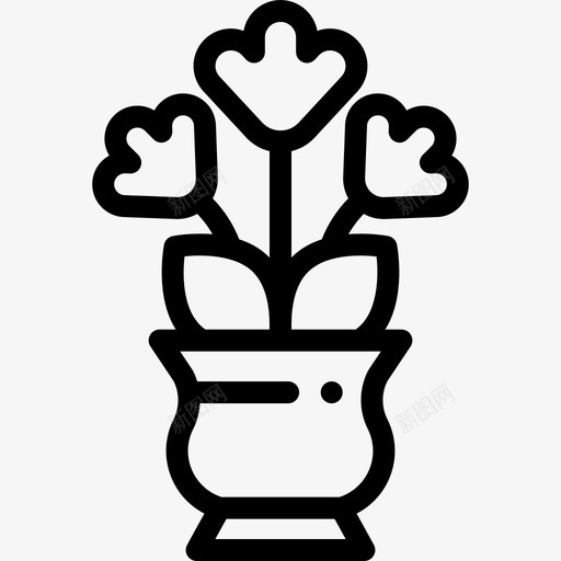 花室内植物11线状图标svg_新图网 https://ixintu.com 室内植物11 线状 花