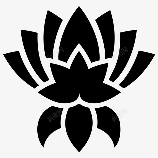 莲花睡莲莲花雕图标svg_新图网 https://ixintu.com 睡莲 莲花 莲花雕图标