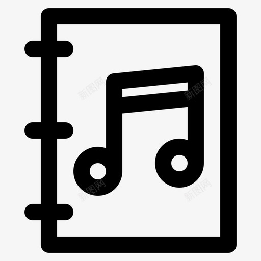 音乐书音符音高图标svg_新图网 https://ixintu.com 媒体线路 音乐书 音符 音调 音高