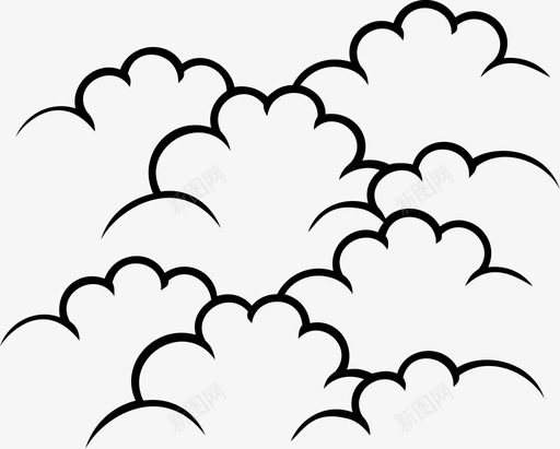 云积雨云积云图标svg_新图网 https://ixintu.com 云 天气 层积云 积云 积雨云