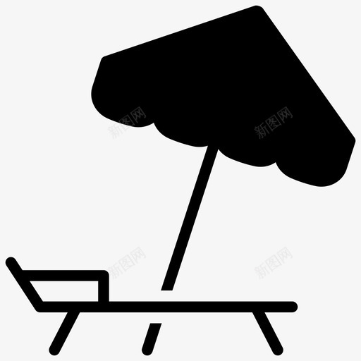 日光浴海滩休息室图标svg_新图网 https://ixintu.com 休息室 伞 假期字形图标 日光浴 晒黑 海滩 遮阳伞