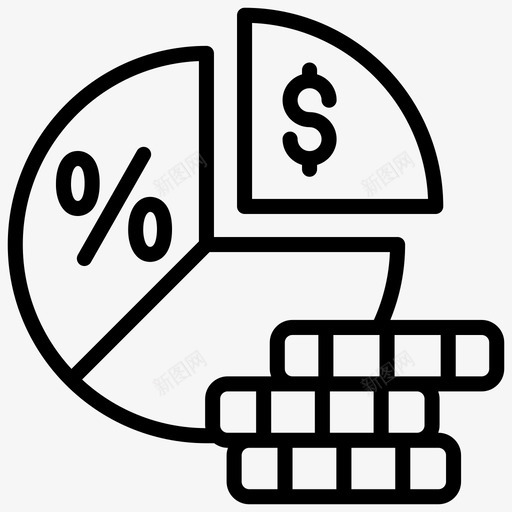 百分比图仪表板数据可视化图标svg_新图网 https://ixintu.com 仪表板 储蓄和投资线图标 数据可视化 百分比图 财务分析 饼图