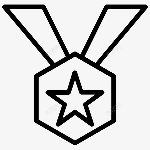 金牌游戏奖章体育奖图标svg_新图网 https://ixintu.com 优胜者 体育奖 明星奖章 游戏奖章 网球元素线图标 金牌