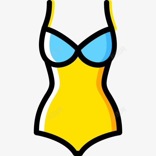 泳装女装3黄色图标svg_新图网 https://ixintu.com 女装3 泳装 黄色