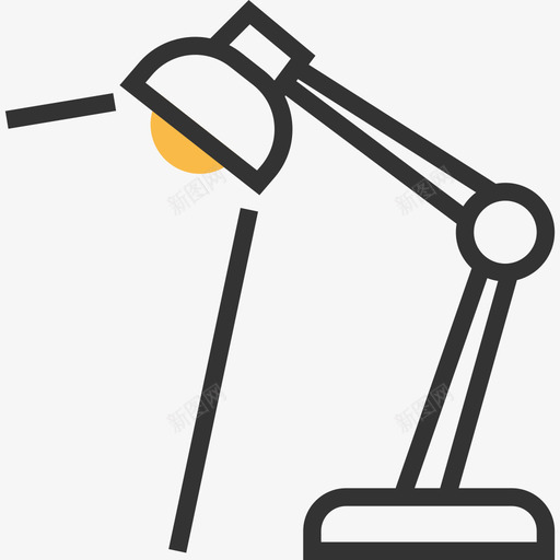 台灯商务用品黄色阴影图标svg_新图网 https://ixintu.com 台灯 商务用品 黄色阴影