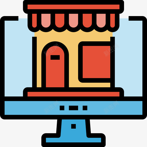 网店网购零售2线颜色图标svg_新图网 https://ixintu.com 线颜色 网店 网购零售2