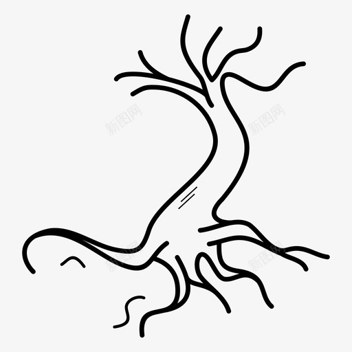枯树秋天老树图标svg_新图网 https://ixintu.com 嫩枝 木头 枯树 死森林 秋天 老树