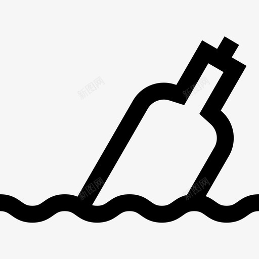 瓶子航行2直线型图标svg_新图网 https://ixintu.com 瓶子 直线型 航行2