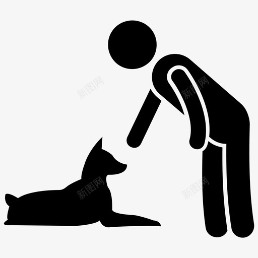 宠物爱好者驯狗师狗训练图标svg_新图网 https://ixintu.com 宠物爱好者 宠物训练 服从训练 狗训练 狗训练雕文图标 驯狗师