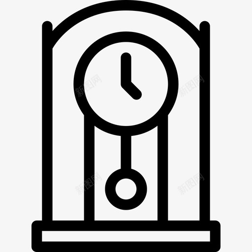 时钟复古7线性图标svg_新图网 https://ixintu.com 复古7 时钟 线性