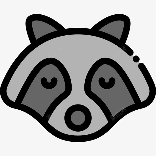 浣熊动物30线颜色图标svg_新图网 https://ixintu.com 动物30 浣熊 线颜色