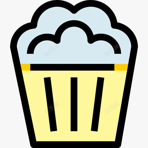 爆米花生日派对线性颜色图标svg_新图网 https://ixintu.com 爆米花 生日派对 线性颜色
