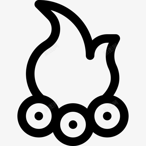 篝火热带5线性图标svg_新图网 https://ixintu.com 热带5 篝火 线性