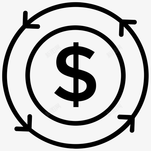 退款项目管理线向量图标svg_新图网 https://ixintu.com 退款 项目管理线向量图标