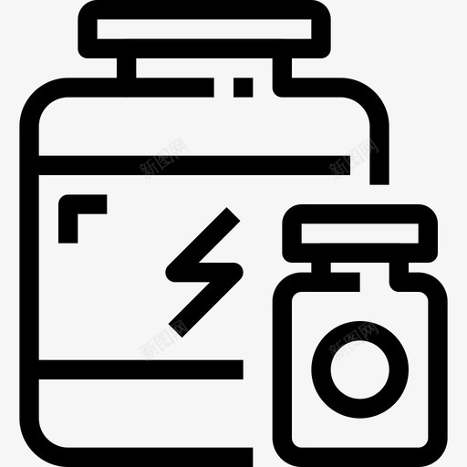 蛋白粉健身健康3直线型图标svg_新图网 https://ixintu.com 健身健康3 直线型 蛋白粉