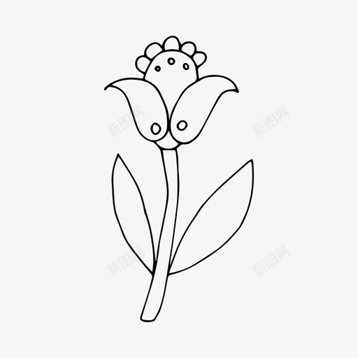花园花花涂鸦图标svg_新图网 https://ixintu.com 手绘 涂鸦 涂鸦花 花 花园花