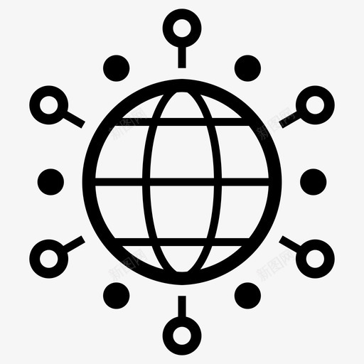 网络连接通信全球图标svg_新图网 https://ixintu.com 互联网 全球 网络连接 计算2 通信