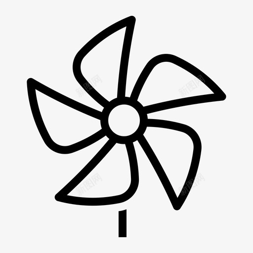 螺旋桨风扇旋转图标svg_新图网 https://ixintu.com 儿童玩具 旋转 玩具 螺旋桨 风 风扇