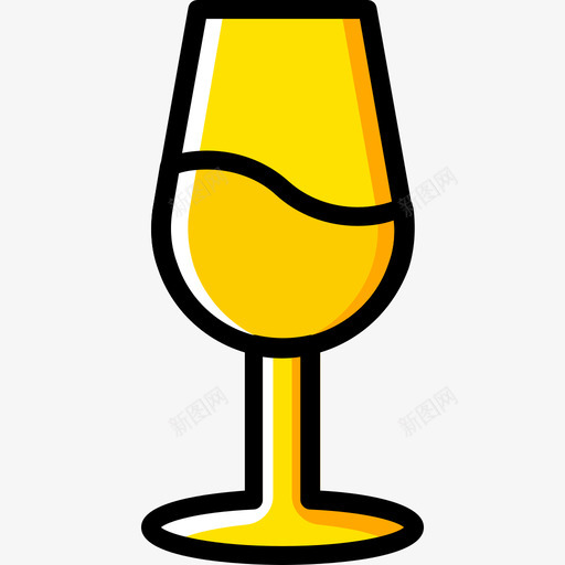 酒杯浪漫生活方式10黄色图标svg_新图网 https://ixintu.com 浪漫生活方式10 酒杯 黄色
