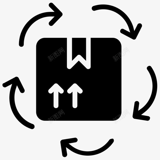 订单处理纸板箱货物图标svg_新图网 https://ixintu.com 交货包装 交货箱 产品管理字形图标 纸板箱 订单处理 货物