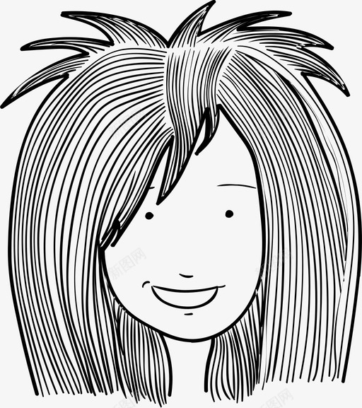 女人的脸头长发图标svg_新图网 https://ixintu.com 头 女人的脸 微笑 脸 长发