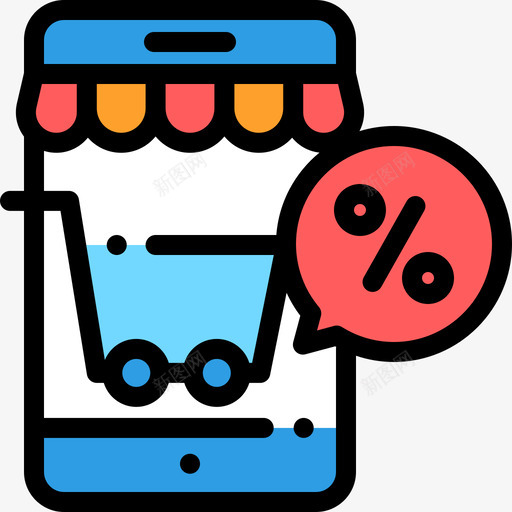 网上商店销售13线颜色图标svg_新图网 https://ixintu.com 线颜色 网上商店 销售13