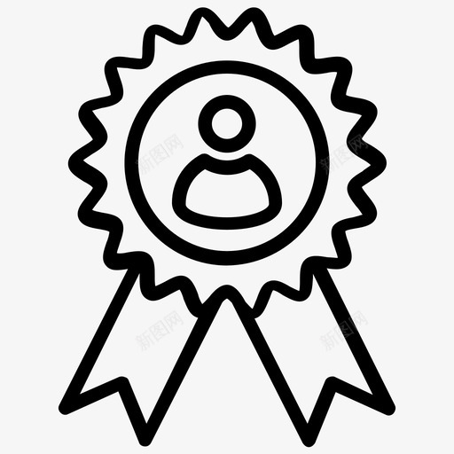 徽章成就奖奖金图标svg_新图网 https://ixintu.com 丝带徽章 奖品 奖金 工程元素线图标 徽章 成就奖