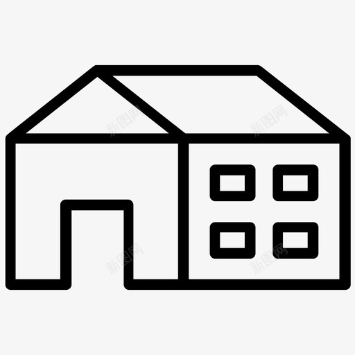 酒店招待所房屋图标svg_新图网 https://ixintu.com 房屋 招待所 旅馆 汽车旅馆 酒店 门安装维修线图标
