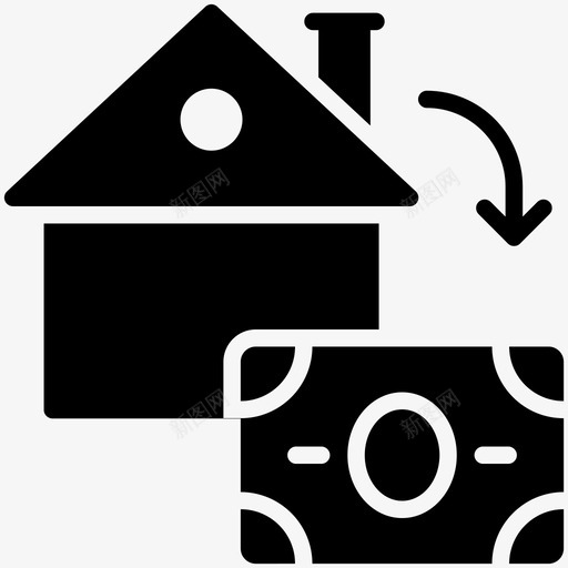 房屋贷款银行出售房屋图标svg_新图网 https://ixintu.com 储蓄和投资雕文图标 出售房屋 房价 房屋贷款 抵押贷款 银行
