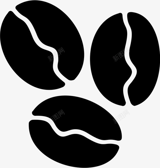 咖啡豆自然种子图标svg_新图网 https://ixintu.com 咖啡豆 种子 自然
