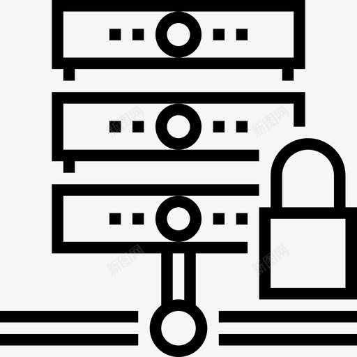 服务器互联网安全20线性图标svg_新图网 https://ixintu.com 互联网安全20 服务器 线性