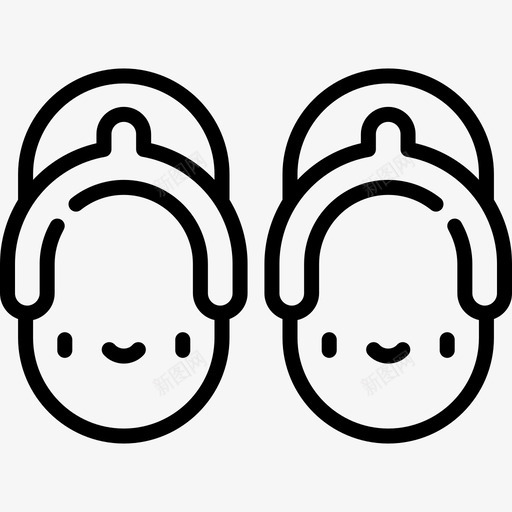 拖鞋热带14直纹图标svg_新图网 https://ixintu.com 拖鞋 热带14 直纹