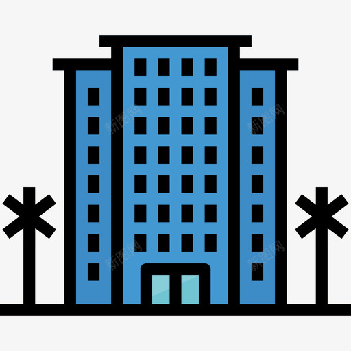 酒店旅游94线性颜色图标svg_新图网 https://ixintu.com 旅游94 线性颜色 酒店