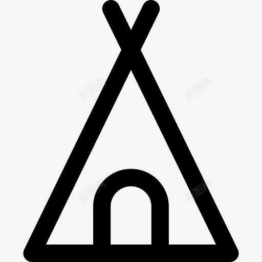 帐篷探险运动11直线型图标svg_新图网 https://ixintu.com 帐篷 探险运动11 直线型