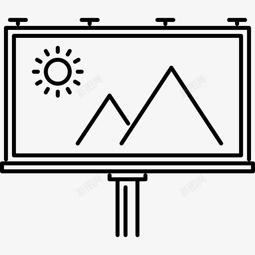 广告牌品牌线性图标svg_新图网 https://ixintu.com 品牌 广告牌 线性