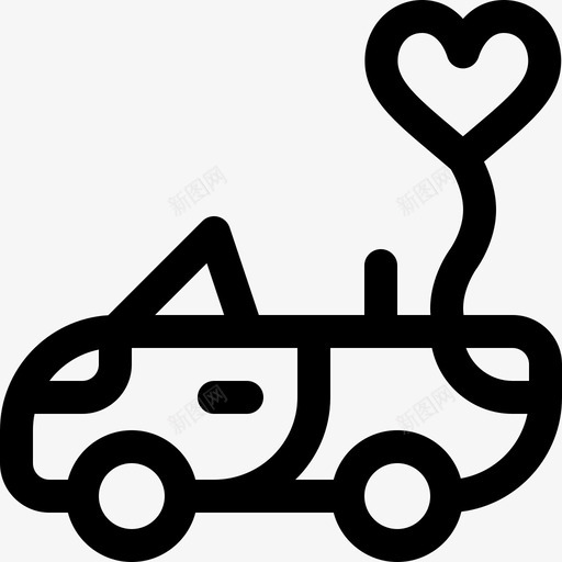 敞篷车爱24直线型图标svg_新图网 https://ixintu.com 敞篷车 爱24 直线型