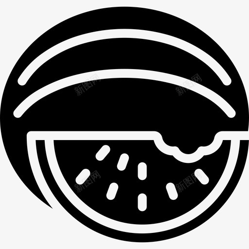 西瓜美食2填充图标svg_新图网 https://ixintu.com 填充 美食2 西瓜