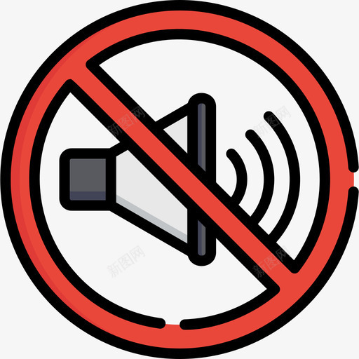 静音信号3线性颜色图标svg_新图网 https://ixintu.com 信号3 线性颜色 静音