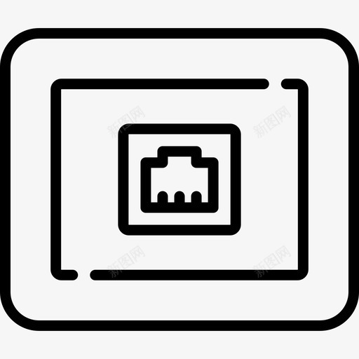 电话插座电工工具和元件3线性图标svg_新图网 https://ixintu.com 电工工具和元件3 电话插座 线性